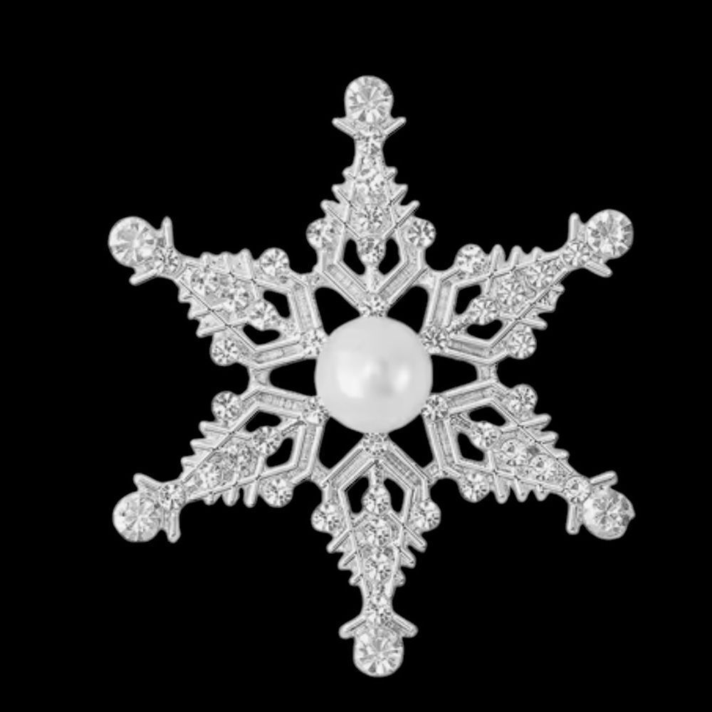 ‎RHINESTONE SNOWFLAKE BROOCH
